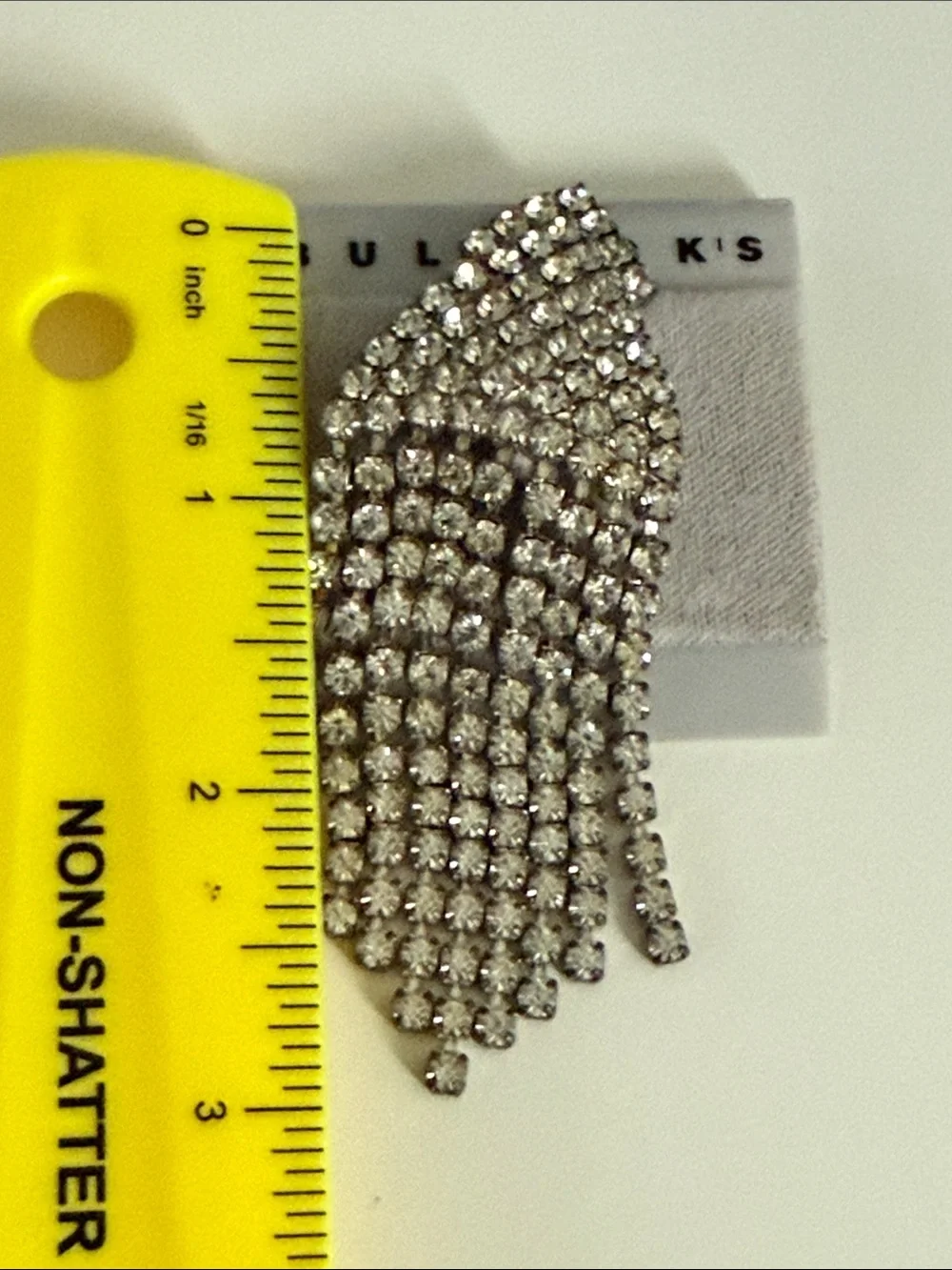 Bullocks department store Vintage long rhinestone fringe statement pin brooch